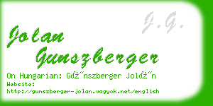 jolan gunszberger business card